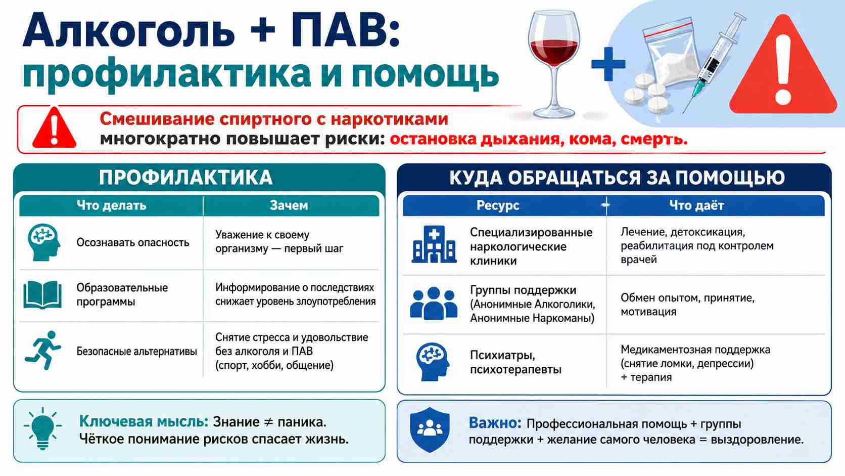 Алкоголь и ПАВ: профилактика и помощь